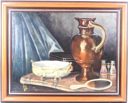 PALANQUE (XXe). Nature morte. Huile sur panneau....