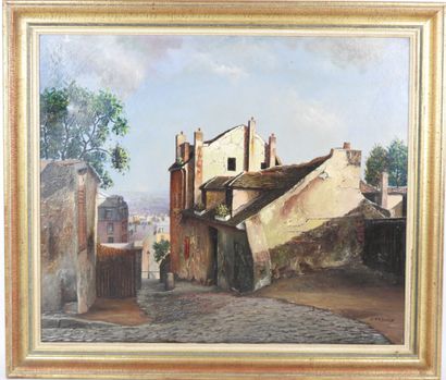 Henri TRANDO (20th). Mimi Pinson's house,...