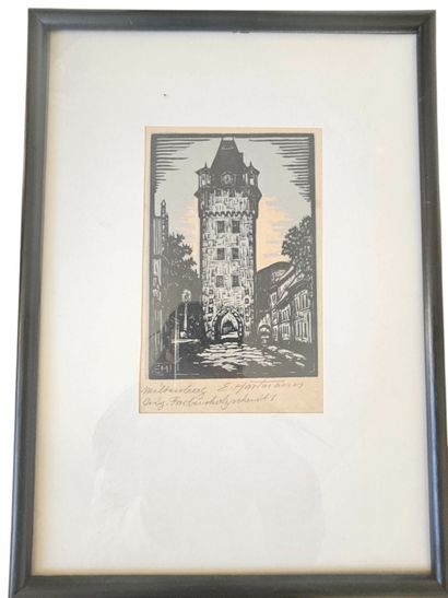 E.HARTMANN (20th). Milsenberg Church. Black...