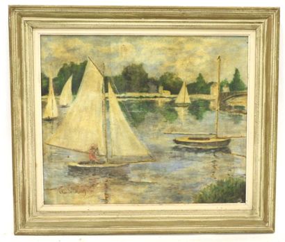 Claude MONET (1840-1926), d'après : Les canotiers....