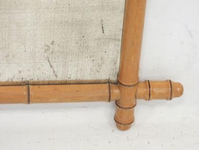 Rectangular bamboo mirror with mercury glass....