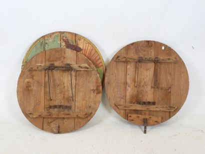 QUATRE PANNEAUX de forme ronde, à décor d'Allégorie...
