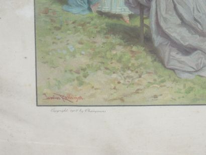 Lucius ROSSI (1846-1913) : A la ferme. Impression.
On...