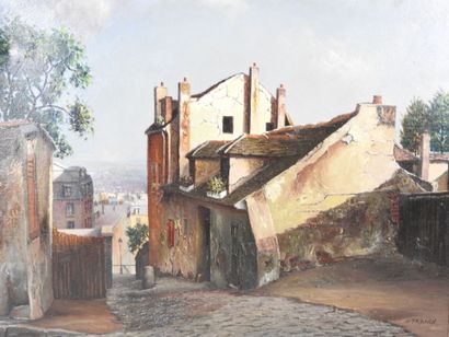 Henri TRANDO (20th). Mimi Pinson's house,...