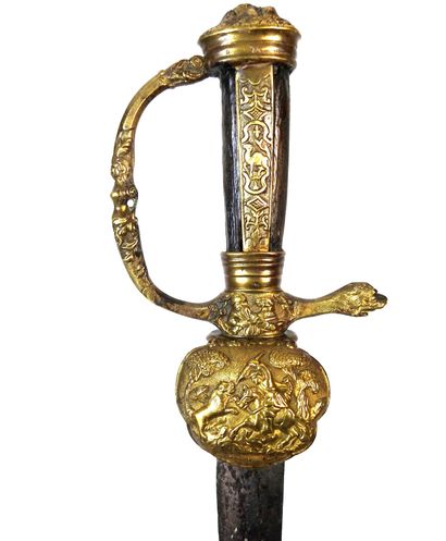 WHITE WEAPONS. Hunting knife with chased...