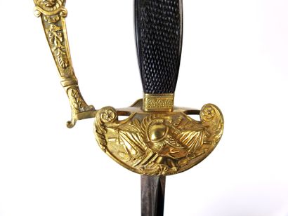 SWORD. Staff officer's sword, chased brass...