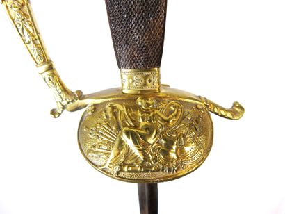 SWORD. Staff officer's sword, chased brass...