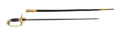 SWORD. Staff officer's sword, chased brass...