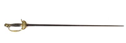WHITE WEAPONS. Officer's sword, chased brass...