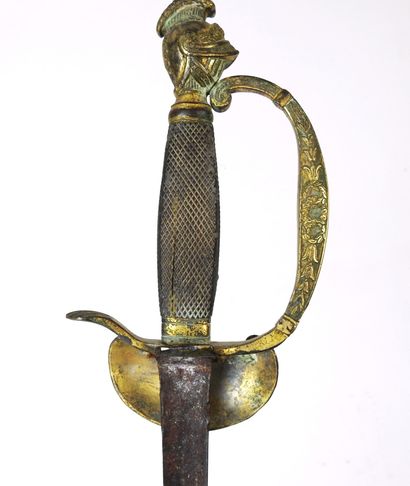 WHITE WEAPONS. Officer's sword, chased brass...