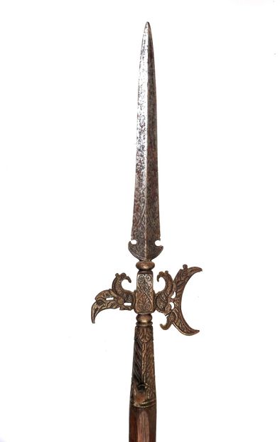MISCELLANEOUS. Halberd with flat estoc point...