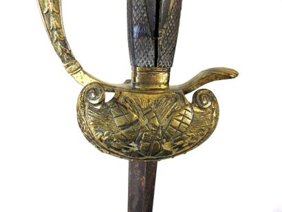 WHITE WEAPONS. Officer's sword, chased brass...