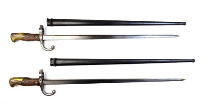 BAIONNETTES. Set of 2 Gras model 1874 bayonets,...