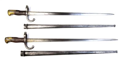BAIONNETTES. Set of 2 Gras model 1874 bayonets,...
