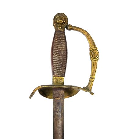 SWORD. Staff officer's sword, chased brass...
