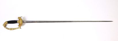 SWORD. Staff officer's sword, chased brass...