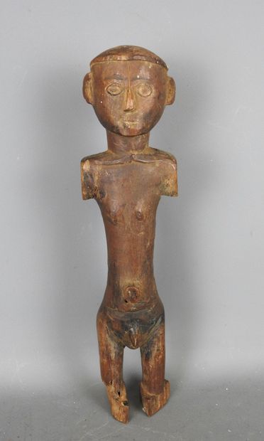 IVORY COAST. Male statue. H. 32.5 cm. Damage...