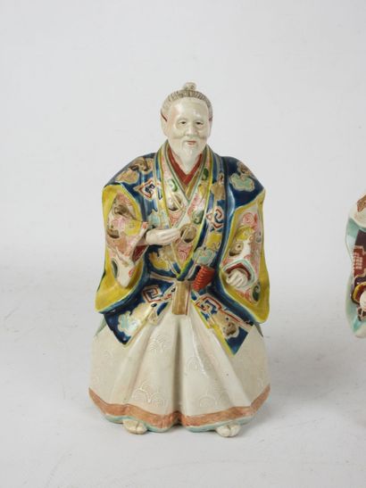 JAPON : Couple de personnages en céramique...