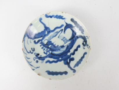 CHINA: Blue-white porcelain plate decorated...