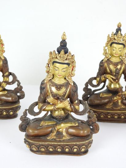 ASIA: Five bronze statuettes representing...