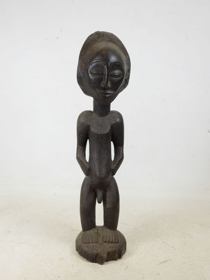 Statue in highly patinated wood, HEMBA, Democratic...