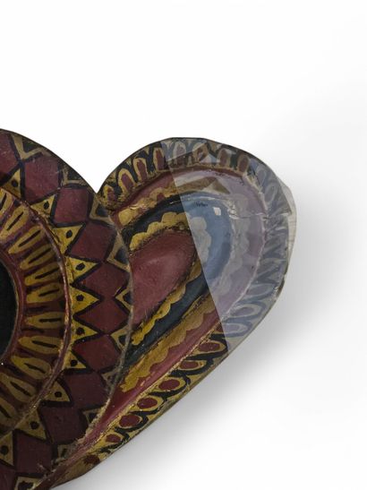 SRI LANKA, 
Carved polychrome painted wooden...