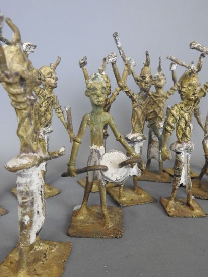 BENON: 10 bronze statuettes, two with dr...