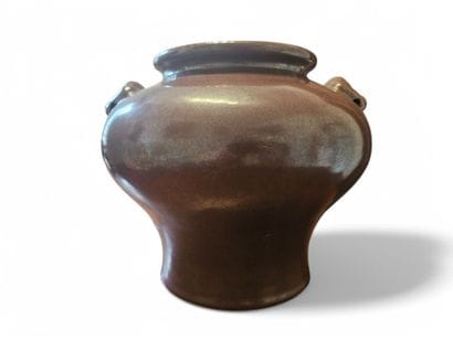CHINA.
Oxblood-glazed stoneware pansu vase,...