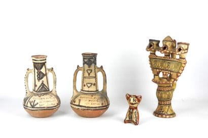 BERBERE - Kabylie : Paire de vases, lampe...