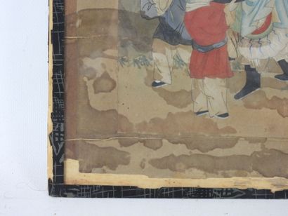 CHINE : Introduction au tir à l'arc. Gouache,...
