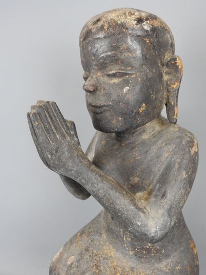 LAOS
Buddha figure in prayer position. Patinated...
