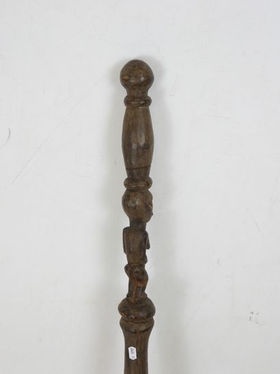 Chief's cane carved with a figure, BAKONGO,...