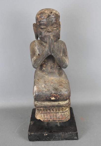 LAOS
Buddha figure in prayer position. Patinated...