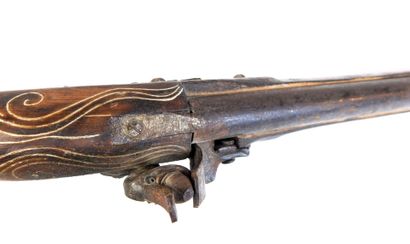 ARMES à FEU. Paire de pistolets à silex à...