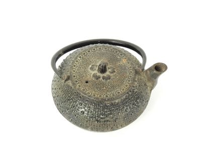 CHINE : Théière en fonte, la prise à décor...