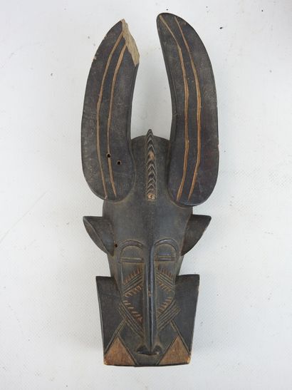 COTE D'IVOIRE. Masque Senoufo en bois à double...