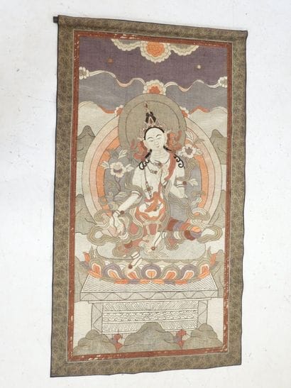 INDIA: Divinity. Embroidery on silk. 139...