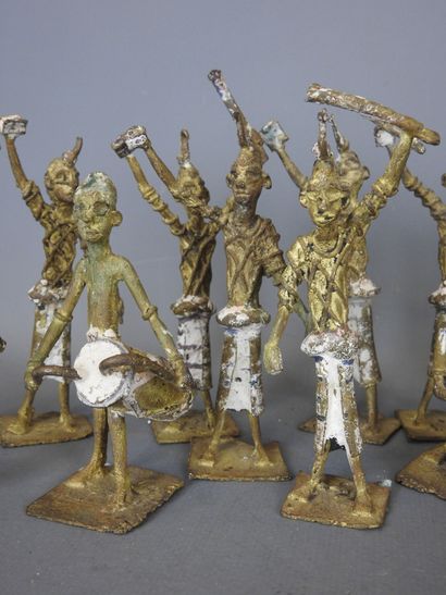 BENON: 10 bronze statuettes, two with dr...
