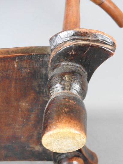 DAN, Ivory Coast. Wooden chair with brown...