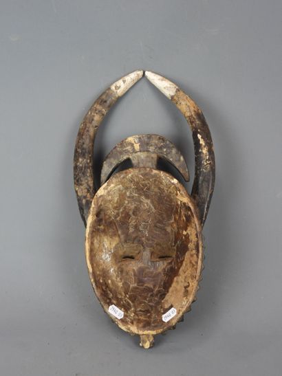 YAOURE, Ivory Coast. Wooden dance mask with...