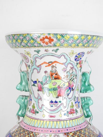 CHINA: Large porcelain baluster vase with...