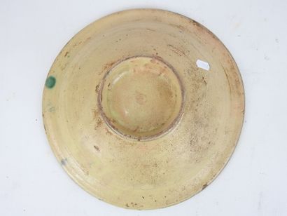 MOROCCO: Earthenware bowl on heel with green...