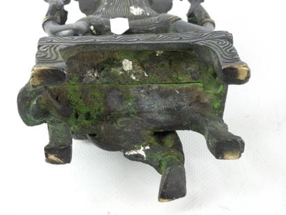 INDE : Ganesh. Sculpture en bronze à patine...