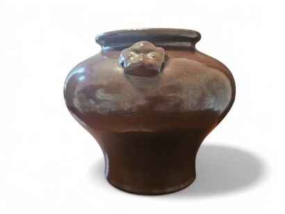 CHINA.
Oxblood-glazed stoneware pansu vase,...
