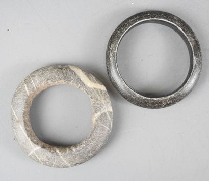 MALI: Two hombori bracelets in diniolithic...