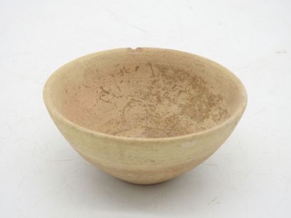 Ancient Orient. 2 antique beige ceramic bowls....
