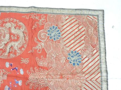 CHINA: Dragons and insects. Embroidery on...