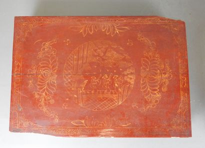 INDOCHINA: Silk stole embroidered with polychrome...