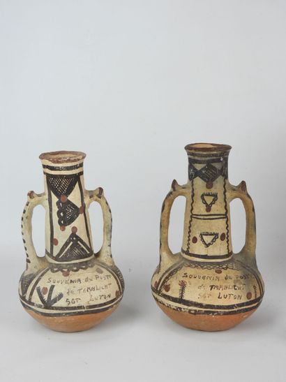 BERBERE - Kabylie : Paire de vases, lampe...