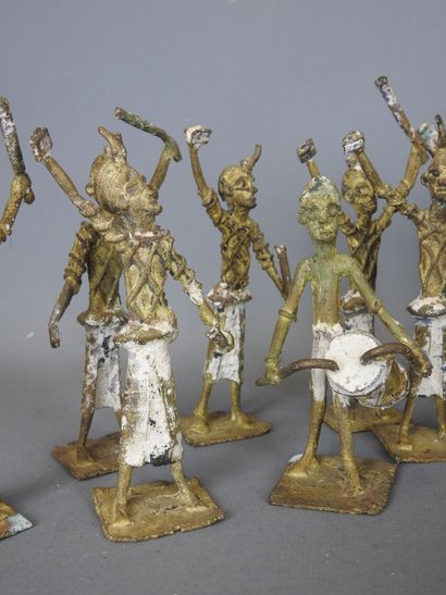 BENON: 10 bronze statuettes, two with dr...